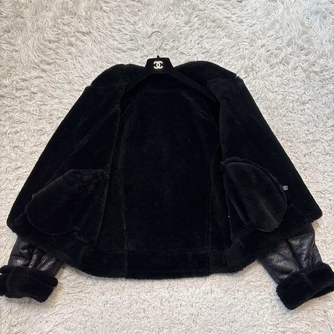 希少☆リアルムートン　羊革　ダブルライダース　ブラック　ボマー　レザー　Lサイズ