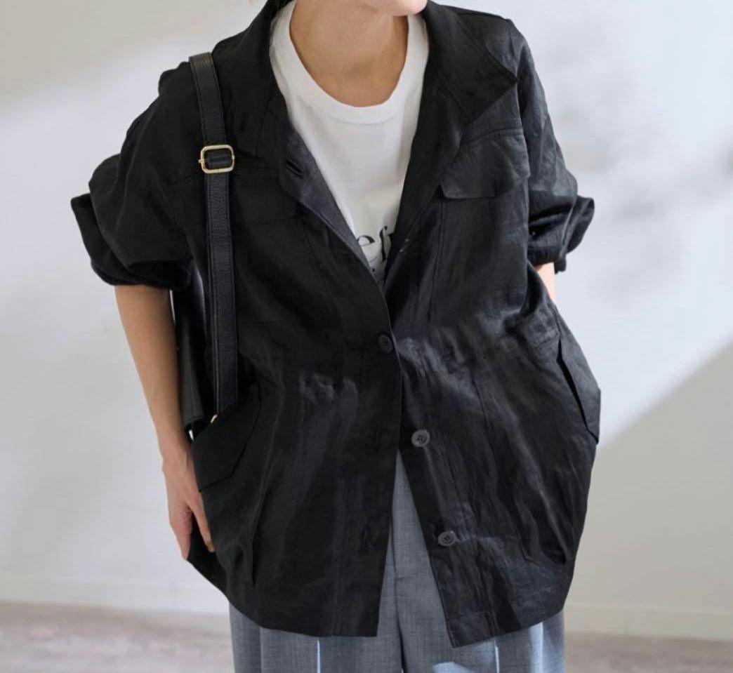 FRAMeWORK ラミースタンドブルゾン　ブラック