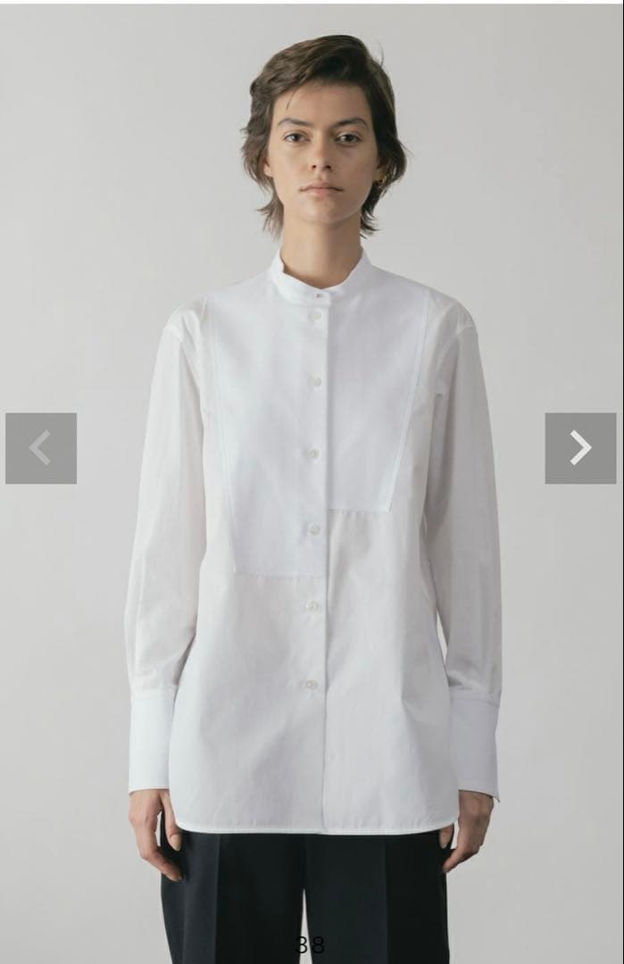 CINOH ASYMMETRIC BOSOM SHIRT 白シャツ　38