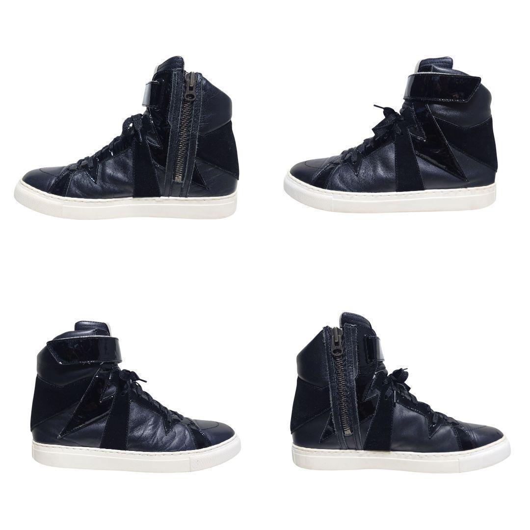 カズユキクマガイ ハイカット スニーカー レザー 異素材 黒