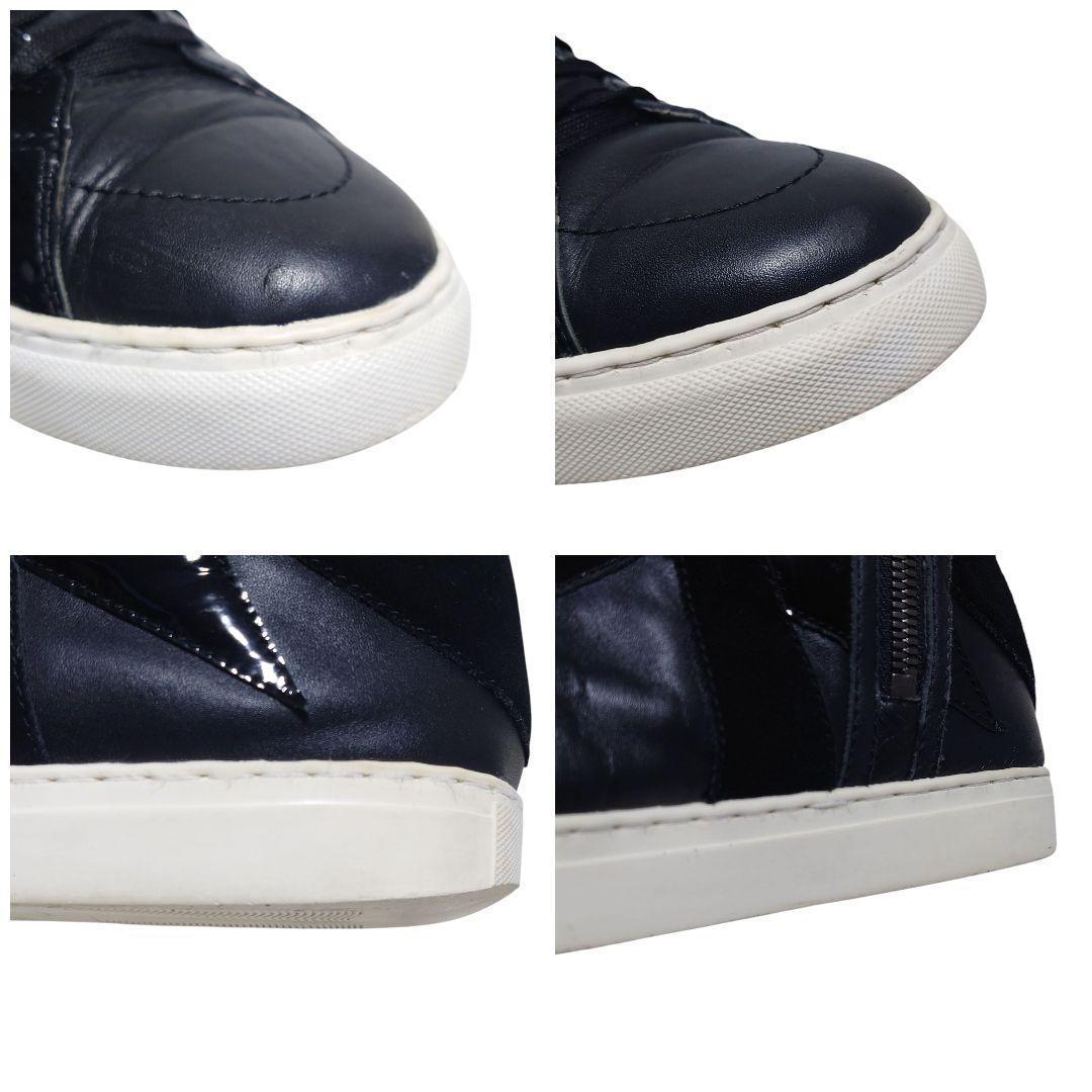 カズユキクマガイ ハイカット スニーカー レザー 異素材 黒