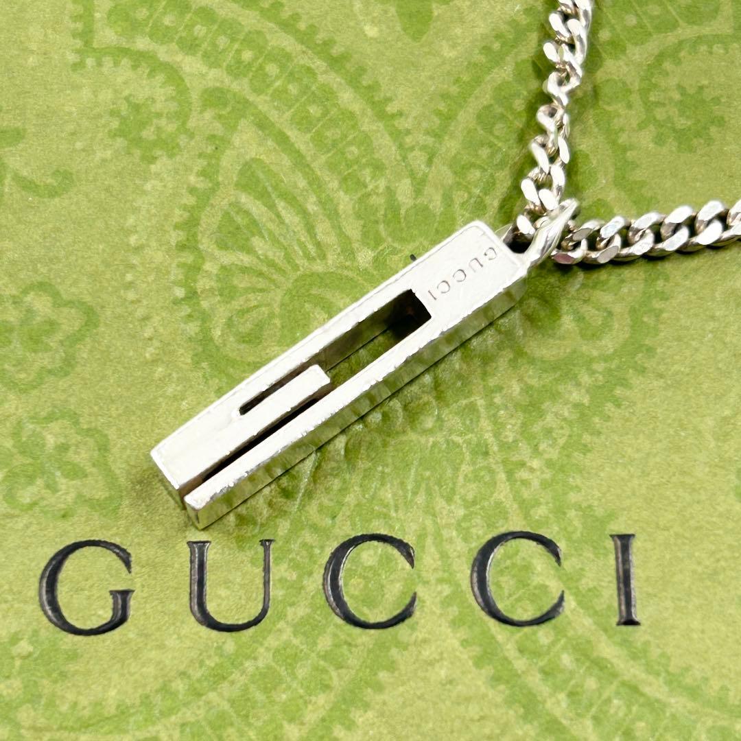 美品✨　グッチ　GUCCI ネックレス　カットアウト　スクエア　Gモチーフ　Ag