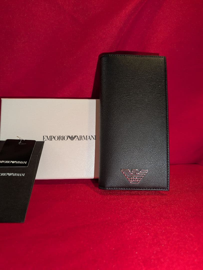 新品　EMPORIO ARMANI ブラック 長財布 アルマーニ　メンズ
