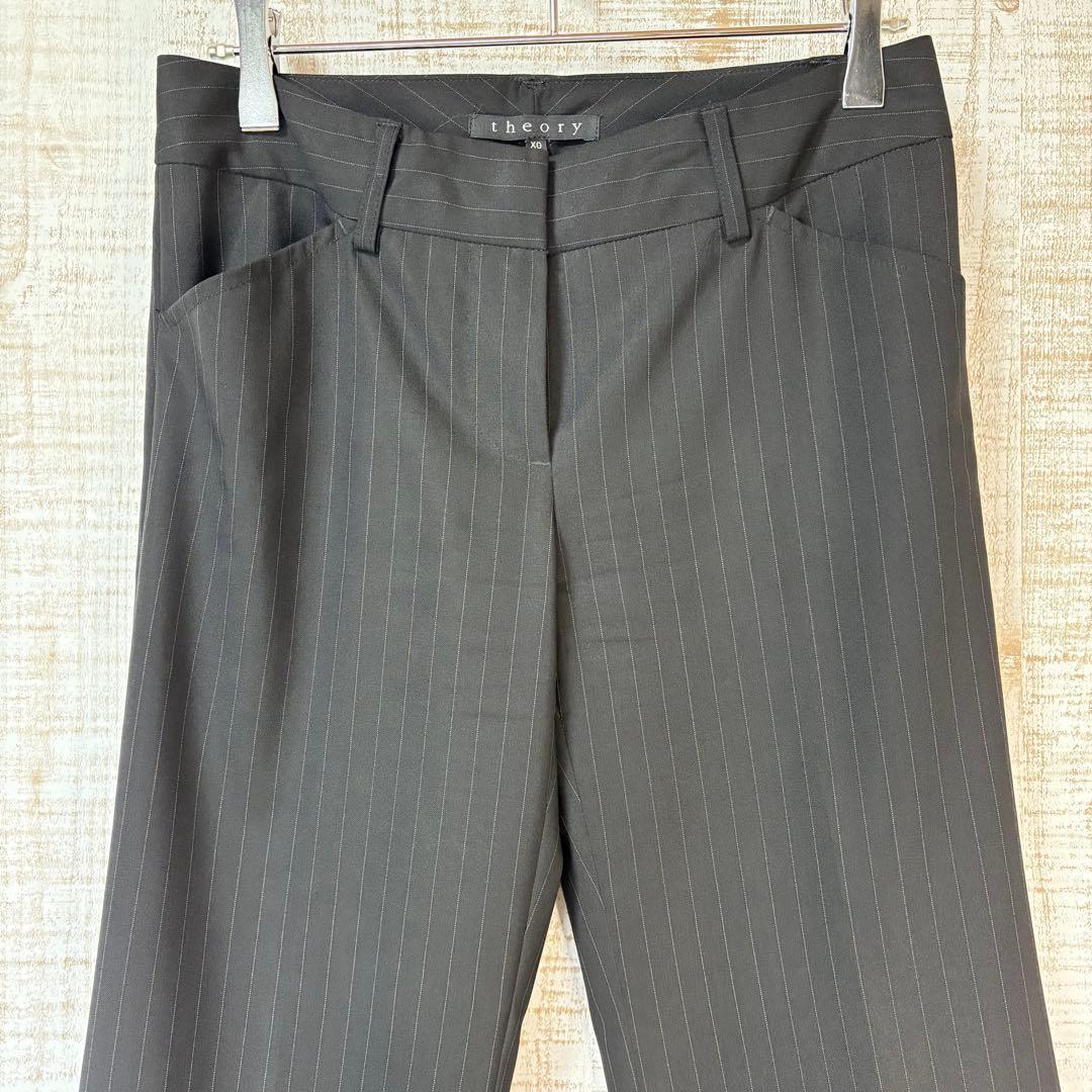 theory セオリー スーツ 薄手 ウール100 黒 ストライプ X0