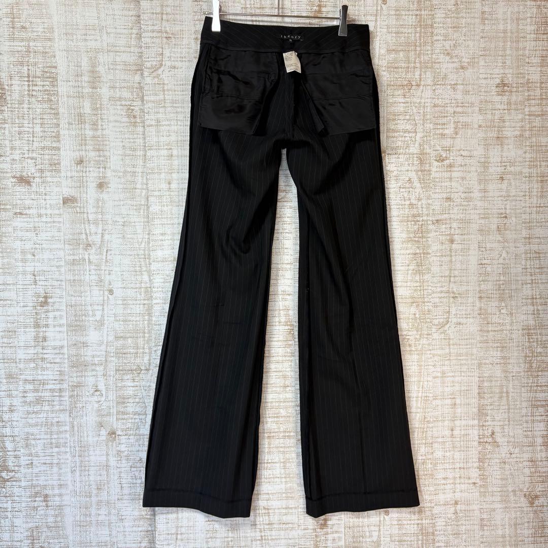 theory セオリー スーツ 薄手 ウール100 黒 ストライプ X0