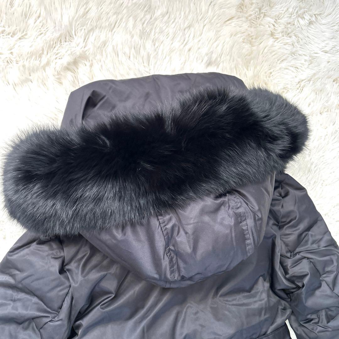 【美品】アミアンハウス　フォックスファー　ロングダウンコート Lサイズ