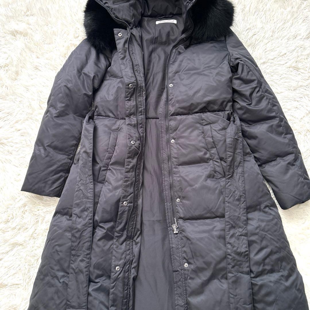 【美品】アミアンハウス　フォックスファー　ロングダウンコート Lサイズ