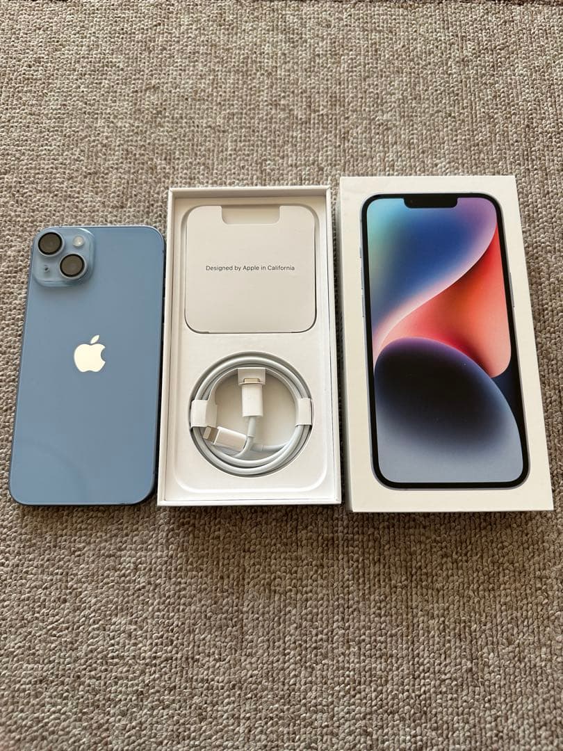 Apple iPhone 14 ブルー 本体 充電ケーブル付き