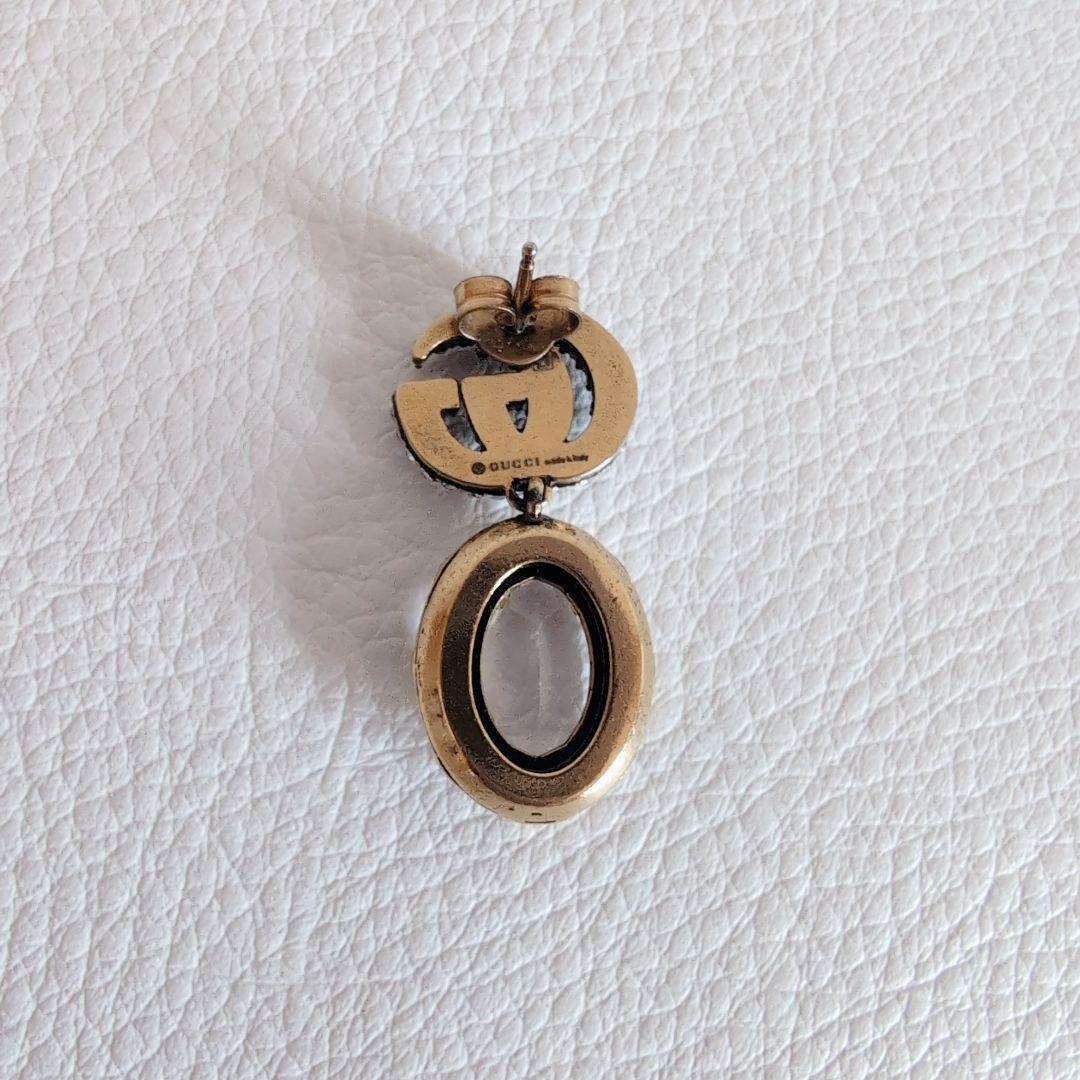 グッチ　ピアス　片方　マーモント　ビジュー　クリスタル付き ダブルGピアス　テテ