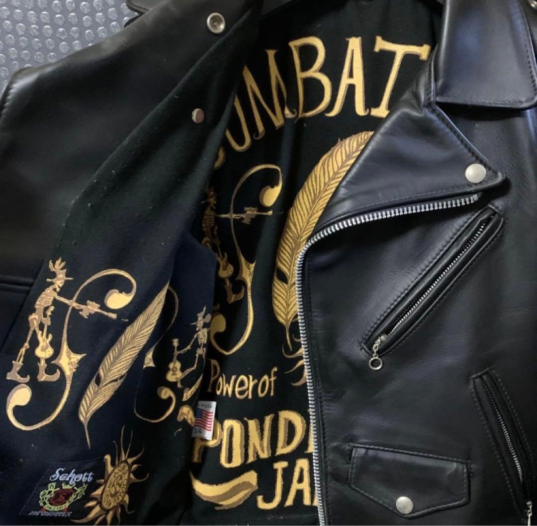 浅井健一 × SchottワンスターWライダース 34 サリンジャー号ピンズ付き