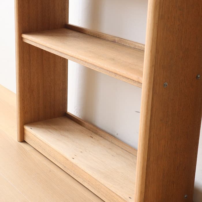 アンティーク 本棚 書棚 無垢材 無塗装 ラワン 古家具 昭和レトロ