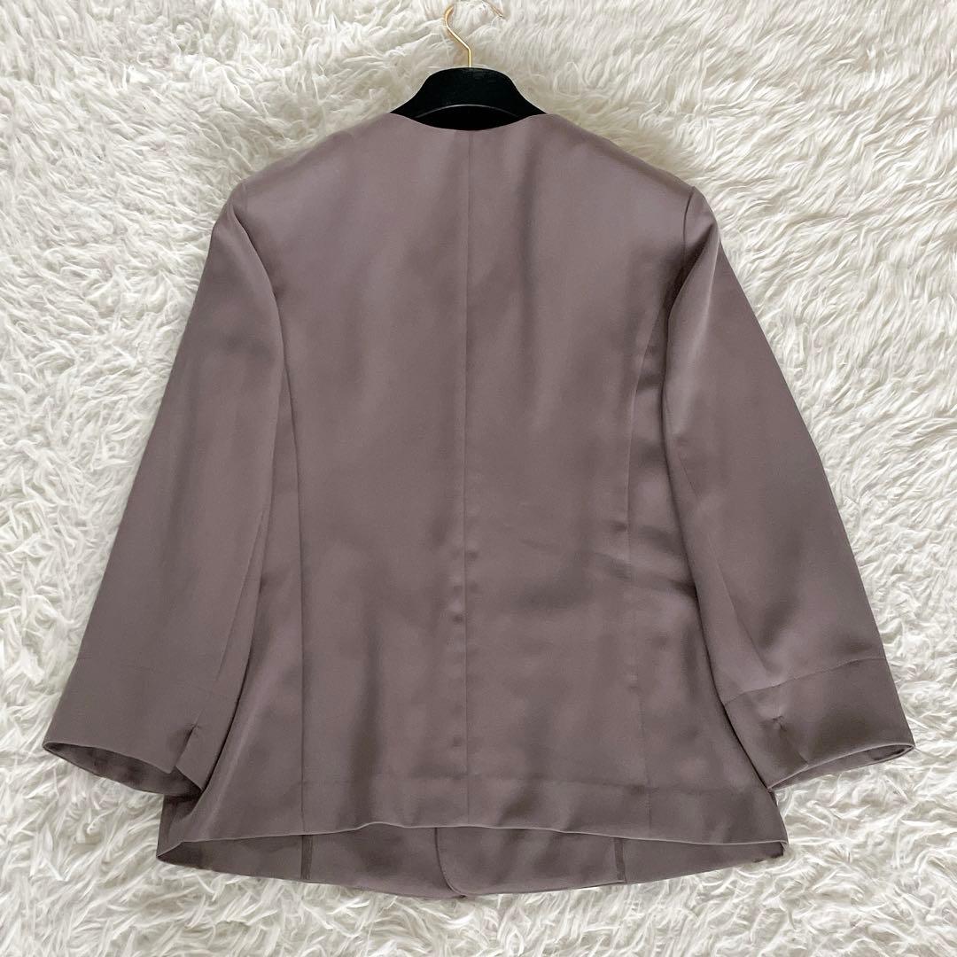 【ナチュラルビューティーベーシック】ノーカラージャケット パンツ ブラウス3点