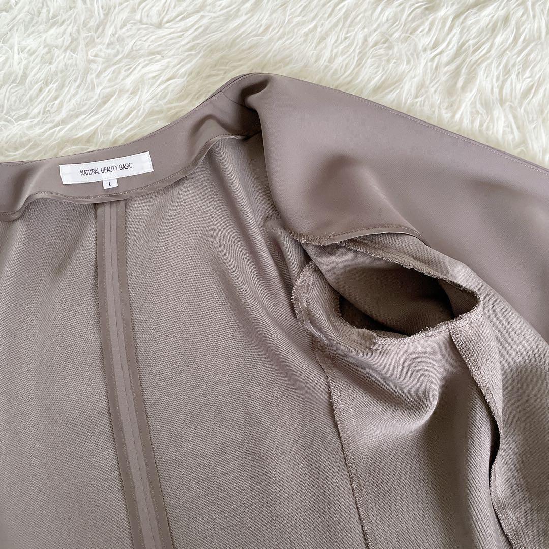 【ナチュラルビューティーベーシック】ノーカラージャケット パンツ ブラウス3点