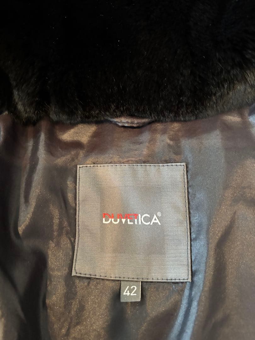 【美品】DUVETICA デュベティカ ダウンブラックラビットファー　42