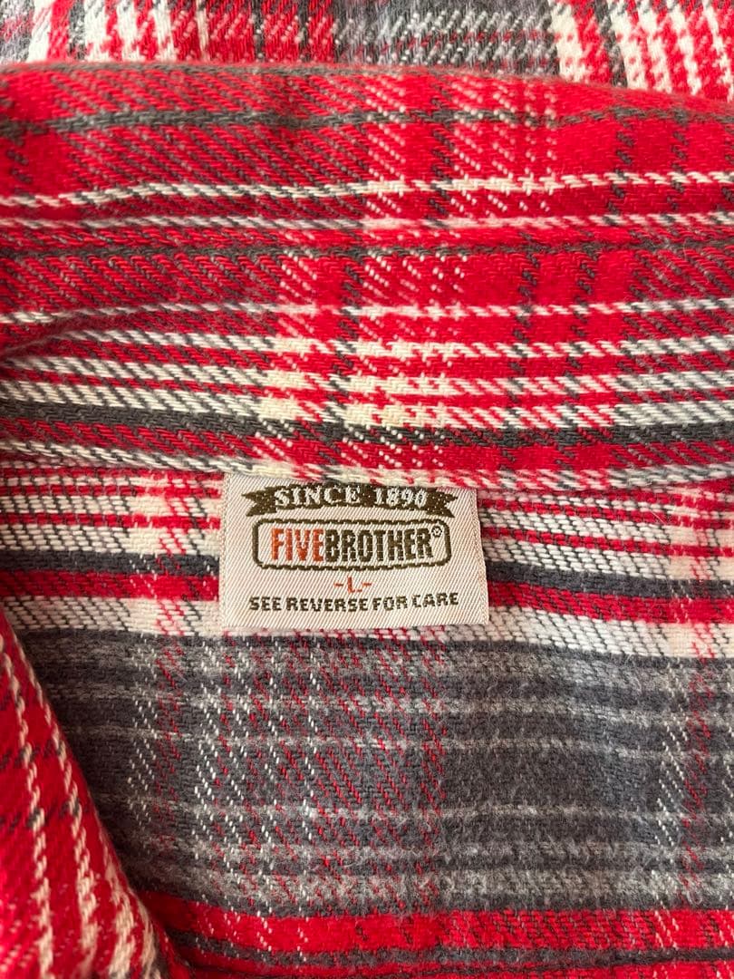 90s Five Brother L MADE in USAヘビーネルシャツ