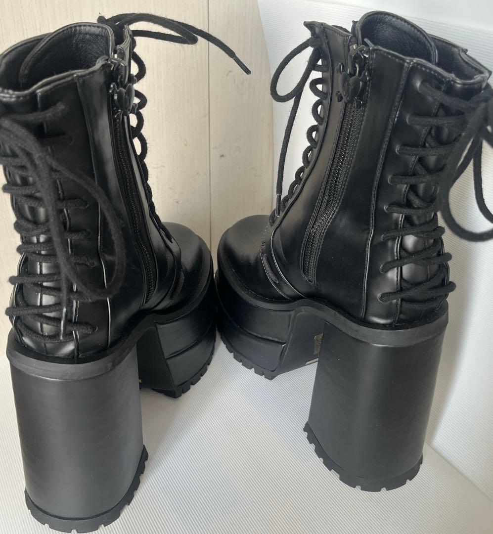 CharlaTedrick【美品】厚底編み上げブーツレースアップブーツゴスロリ