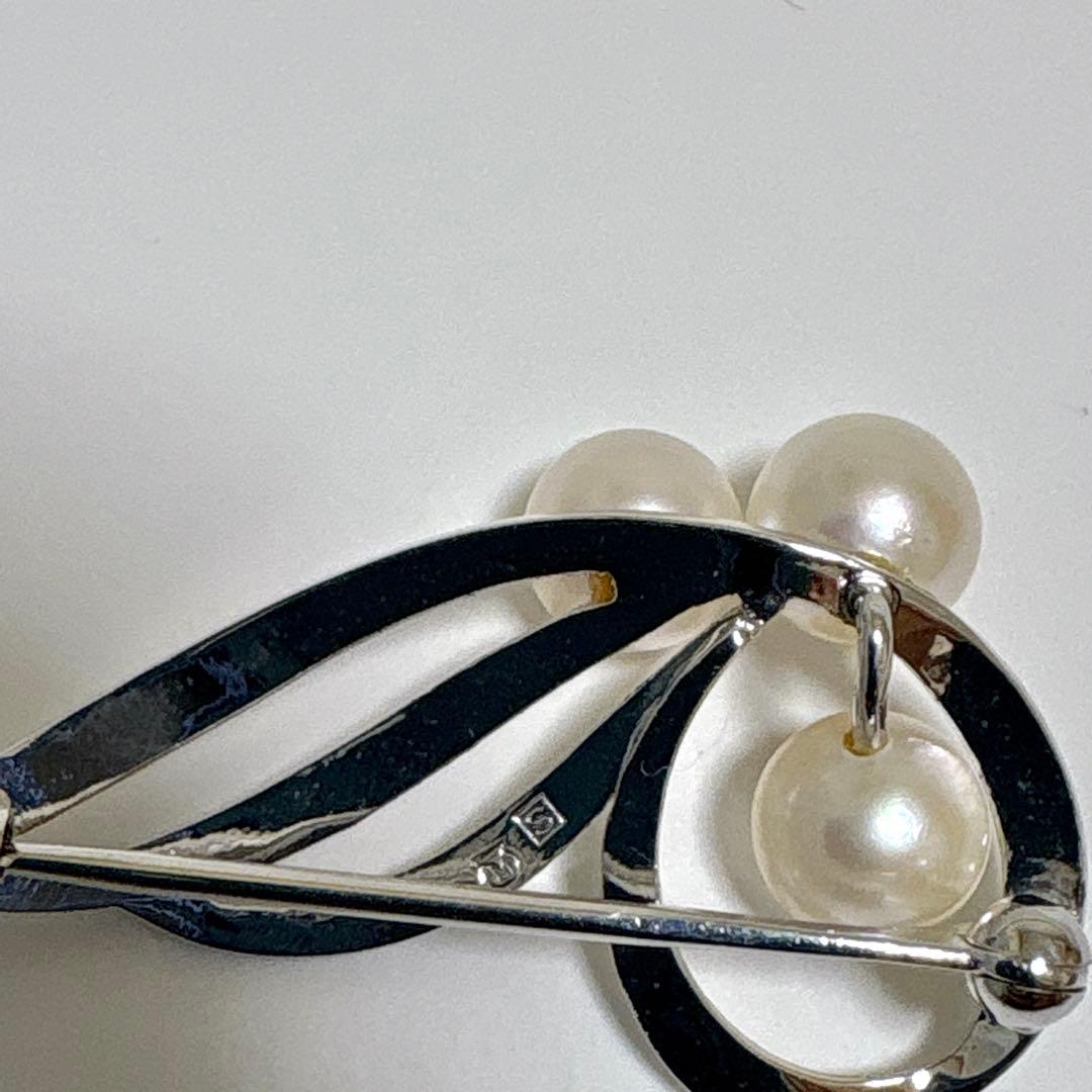皇室御用達✨MIKIMOTO あこや 本真珠 パール ブローチ コサージュ SV