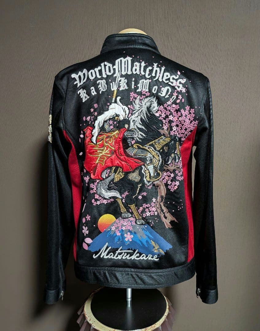 《ほぼ未使用》戦武×雅結コラボ　シングル ライダース　刺繍 スカジャン
