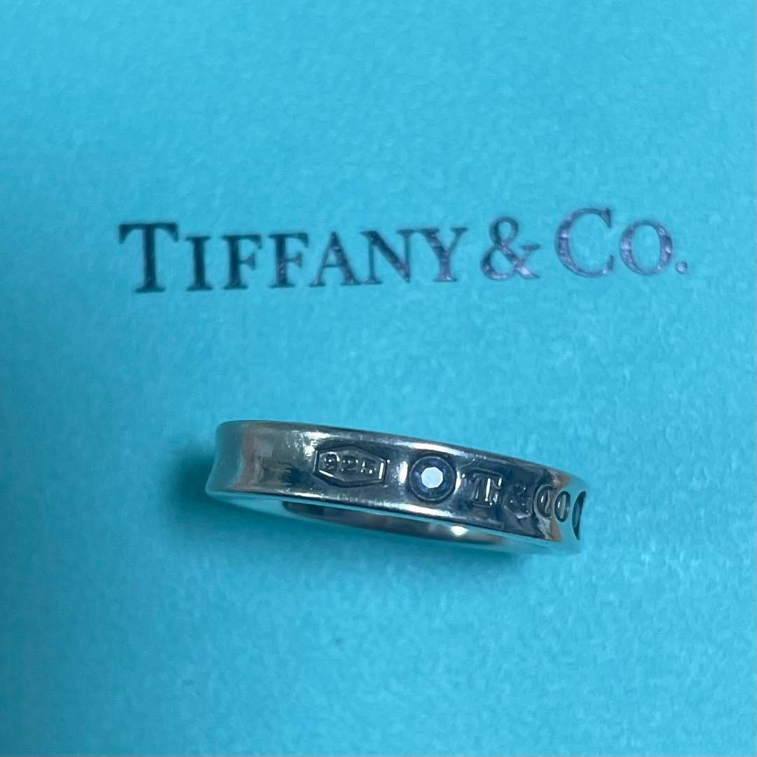 TIFFANY&Co.1837ナローリングモンタナサファイア2石　10号