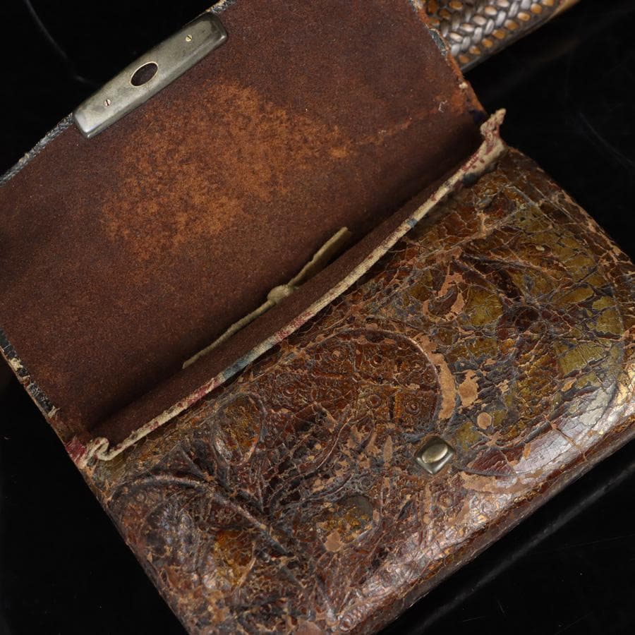 専用Y2978-1 竹編金銀象嵌金具蒔絵 煙管入れ 煙草入れ 〇吉銘　　　よ