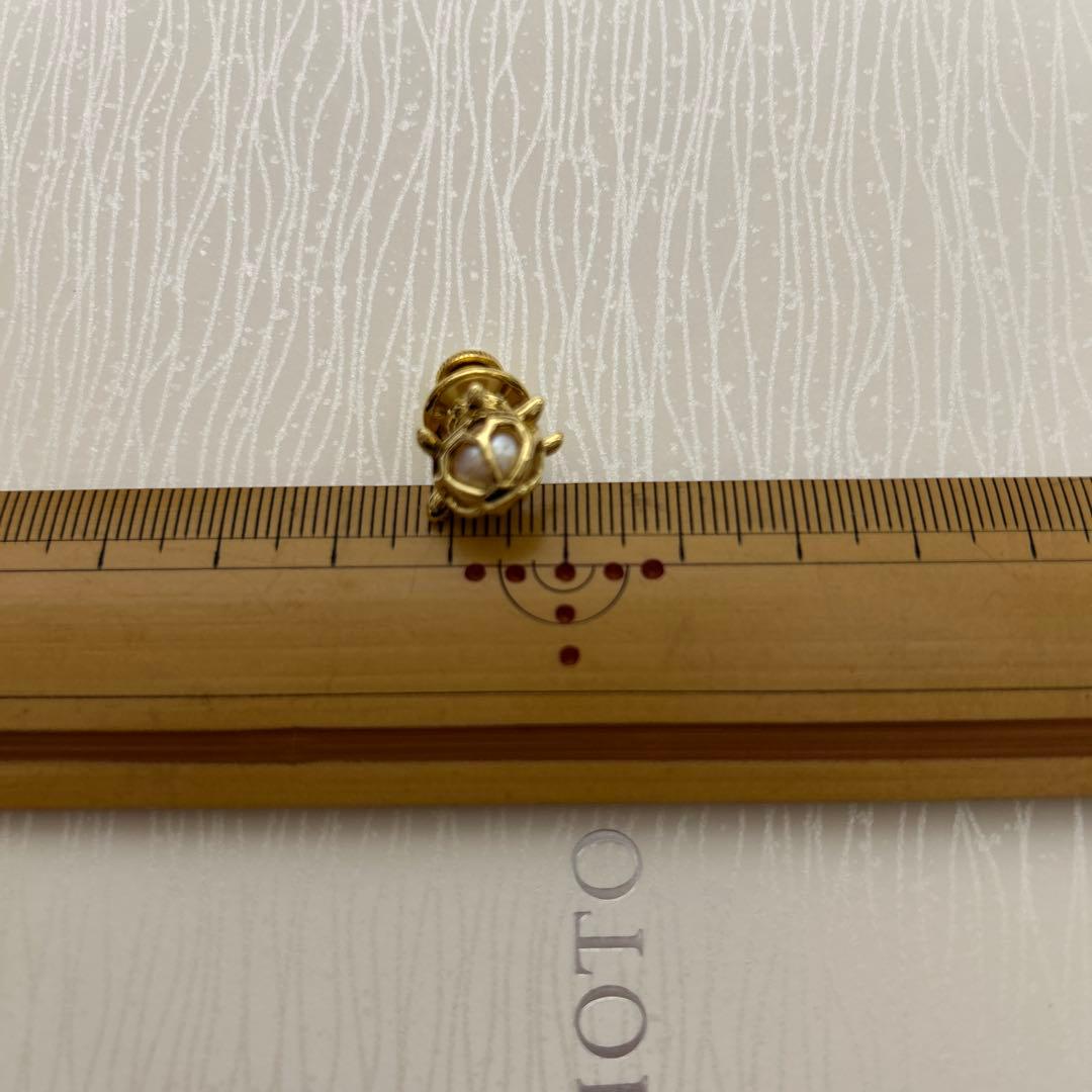 MIKIMOTO ミキモト　真珠　パール　亀　カメ　ピンブローチ　YG K18