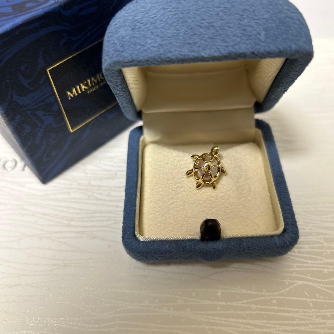 MIKIMOTO ミキモト　真珠　パール　亀　カメ　ピンブローチ　YG K18