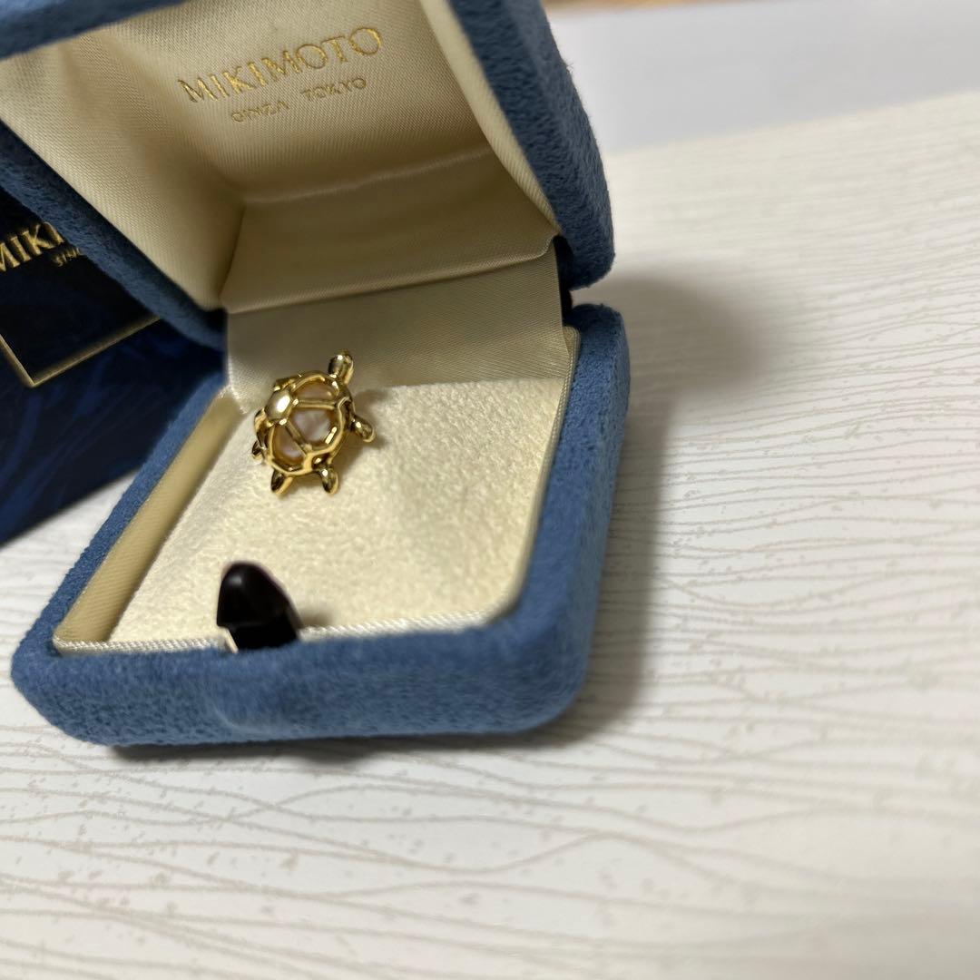 MIKIMOTO ミキモト　真珠　パール　亀　カメ　ピンブローチ　YG K18