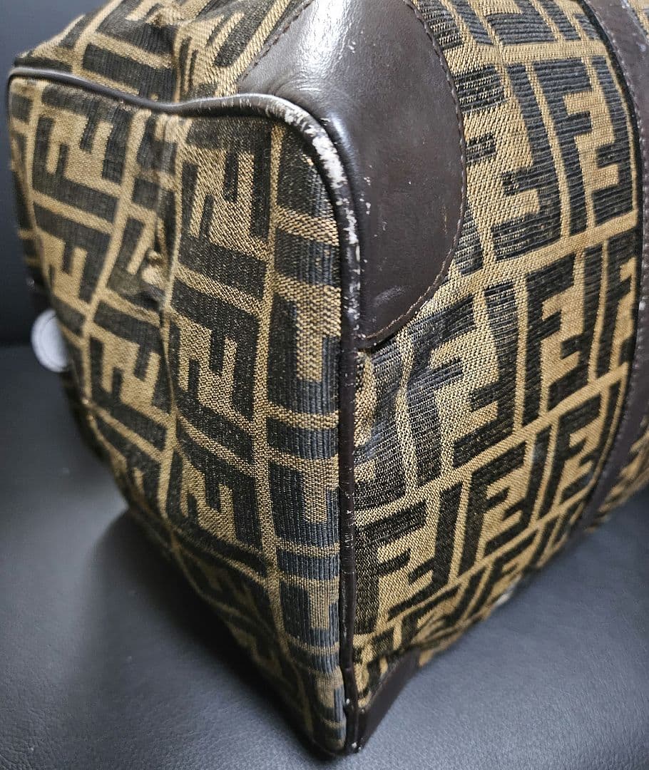 【良品】FENDI フェンディ ボストンバッグ FFズッカ 旅行用 ヴィンテージ