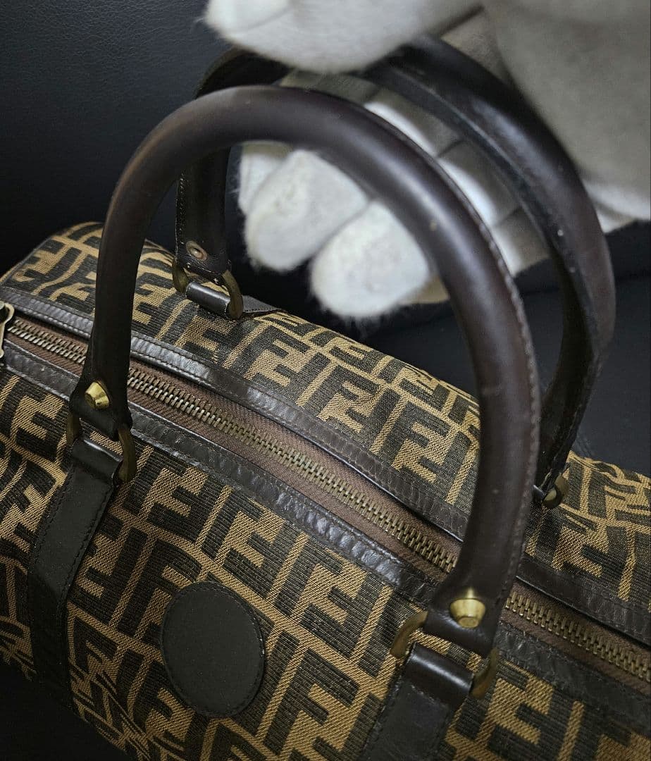 【良品】FENDI フェンディ ボストンバッグ FFズッカ 旅行用 ヴィンテージ