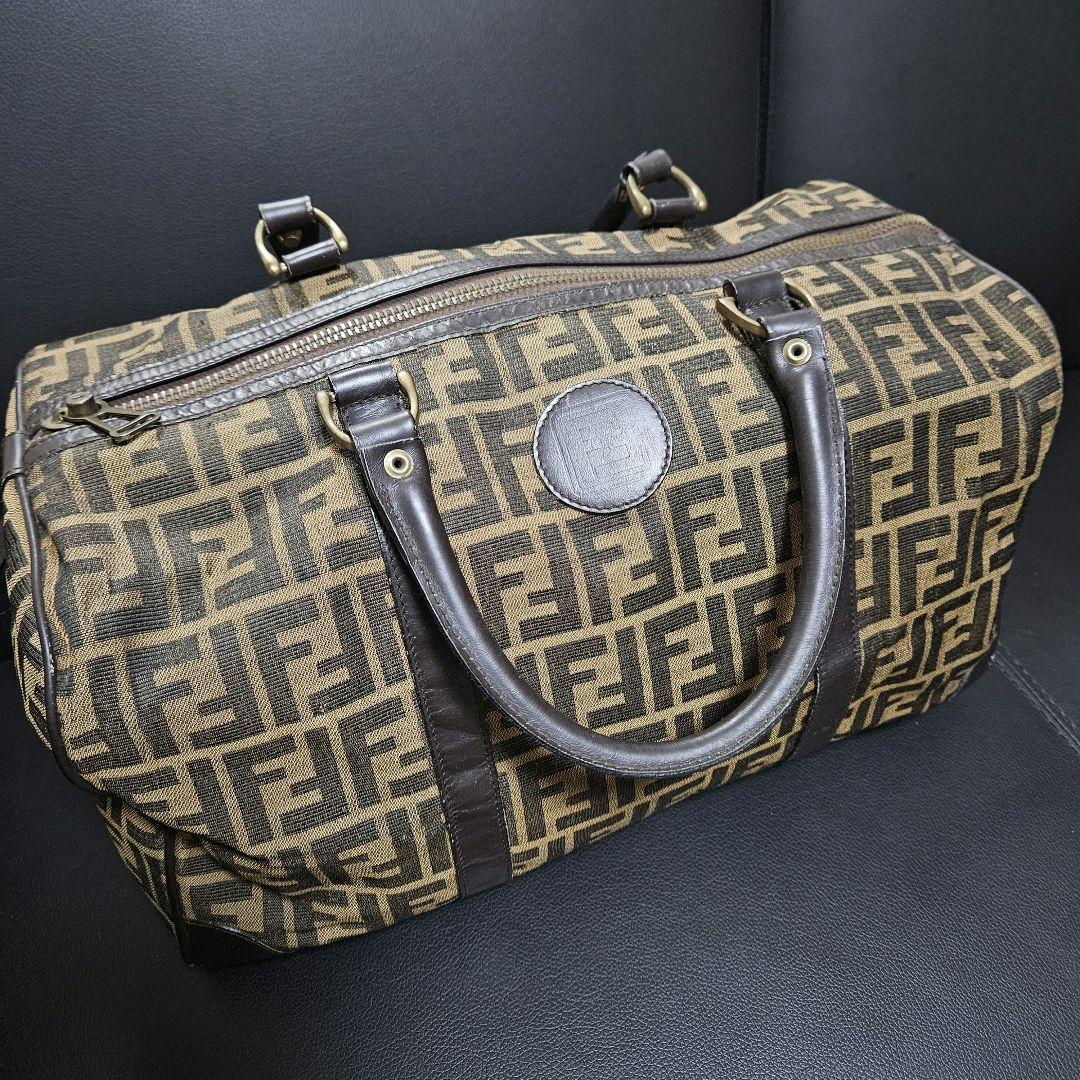 【良品】FENDI フェンディ ボストンバッグ FFズッカ 旅行用 ヴィンテージ