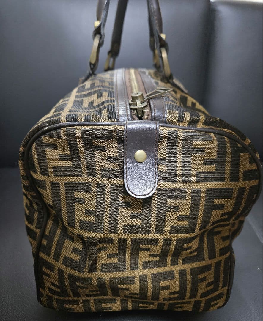 【良品】FENDI フェンディ ボストンバッグ FFズッカ 旅行用 ヴィンテージ