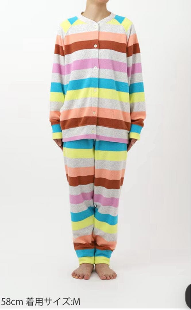 ツモリチサトパジャマ　ルームウェア あったかパイル素材　裏起毛　前開き　ワコール