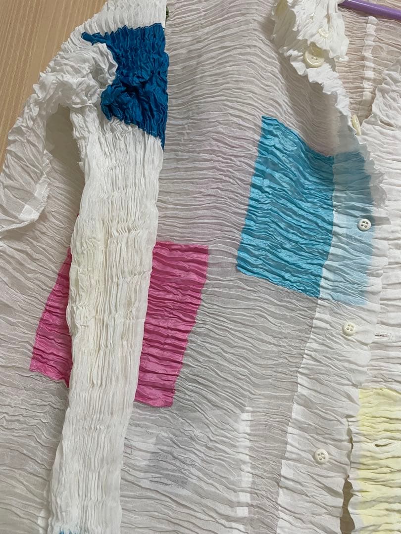 Point-Vue プリーツ　シワ加工　シャツ