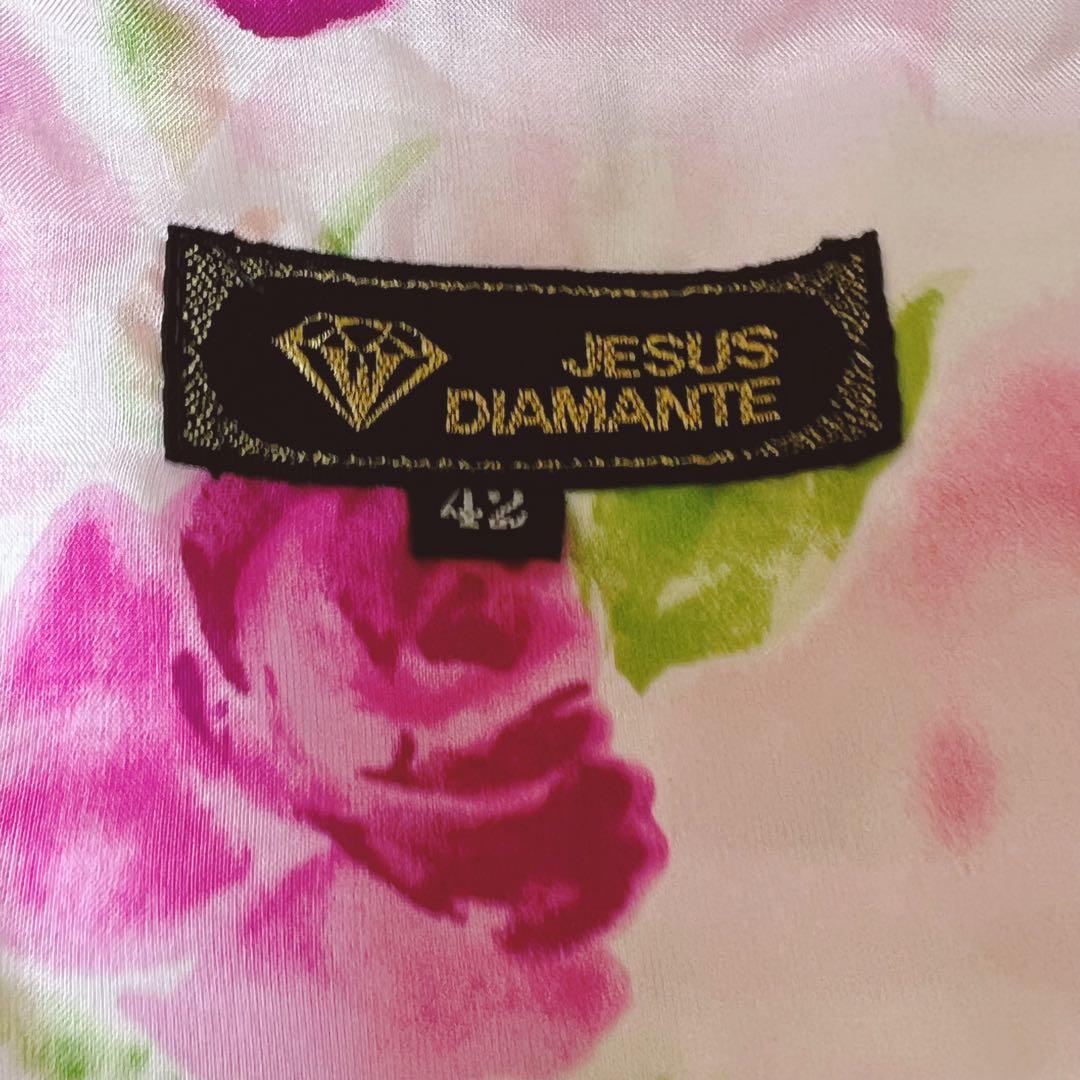 【美品】ジーザスディアマンテ　復活ぼかし薔薇柄　お嫁ワンピース　42