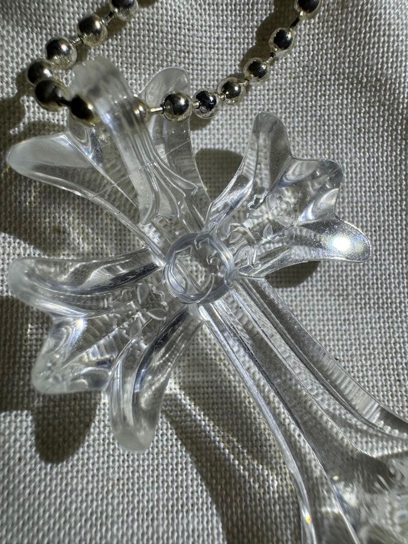 オンライン購入 クロムハーツ ラバーネックレス　クリア　クロス