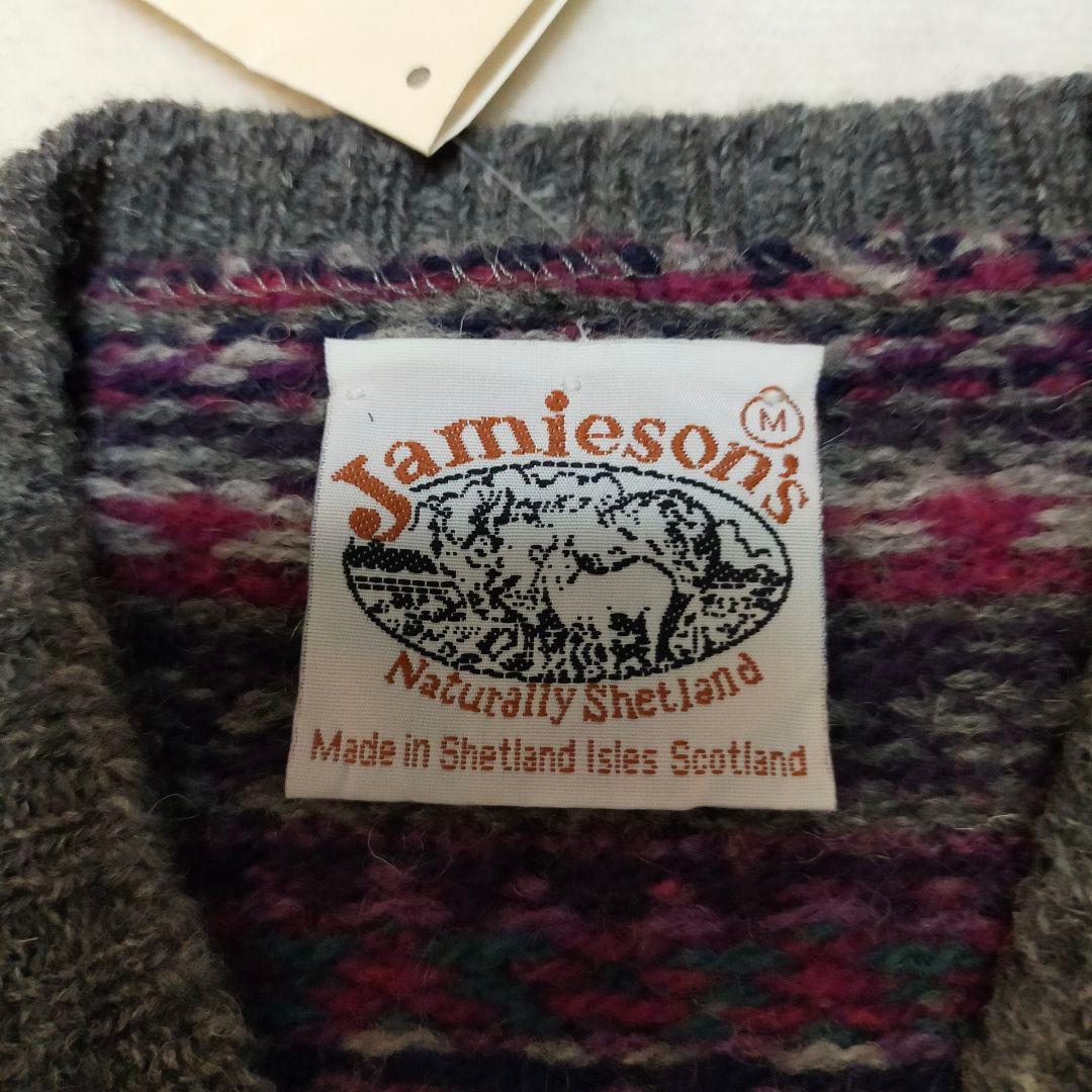 未使用品　Jamieson's　フェアアイル柄　ニットベスト　М