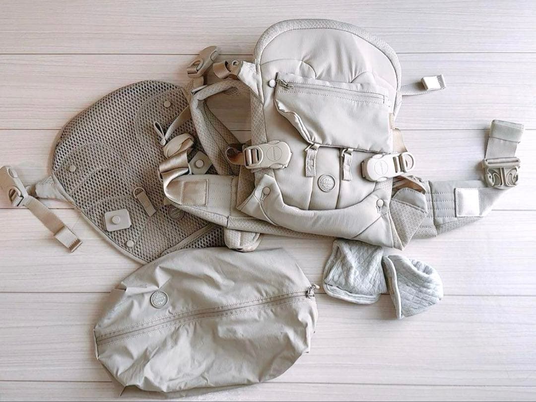 箱無し★美品★エアバギー　抱っこ紐 サンドアッシュ　スタッフバック・ベルトカバー