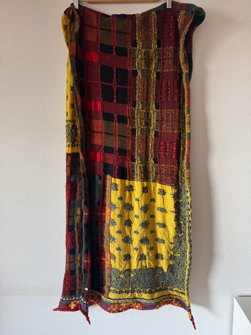 美品ＫＡＰＩＴAL/キャピタルパッチワークマルチカラー縮絨マフラー