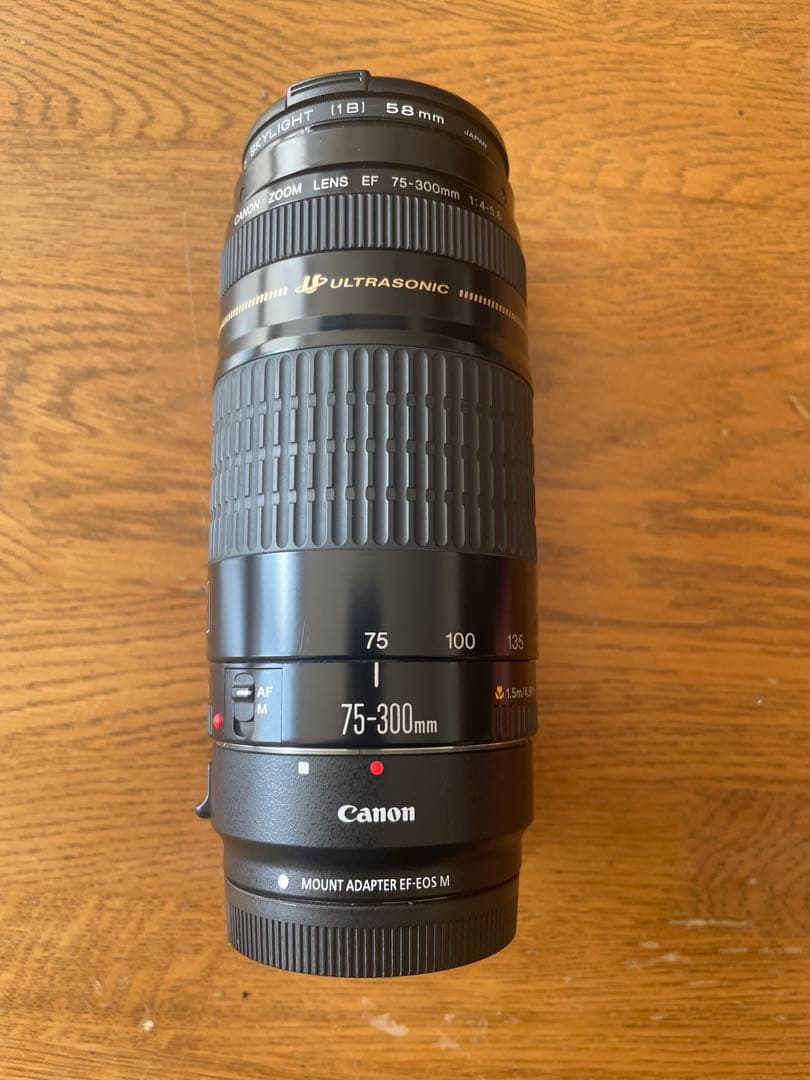 Canon EF 75-300mm レンズ　マウントアダプターEF-EOSM付