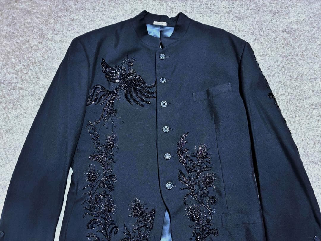 ◆FICCE UOMO ヨシユキコニシ ビーズ装飾マオカラ―ジャケット/美品◆