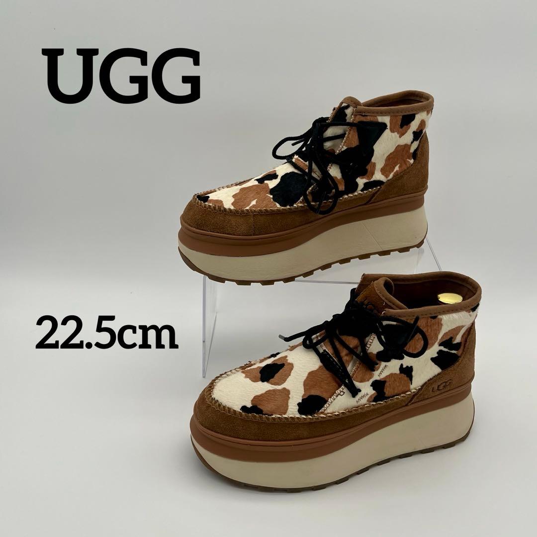UGG アグ NEUMEL COW PRINT 厚底 ブーツ 22.5cm カウ