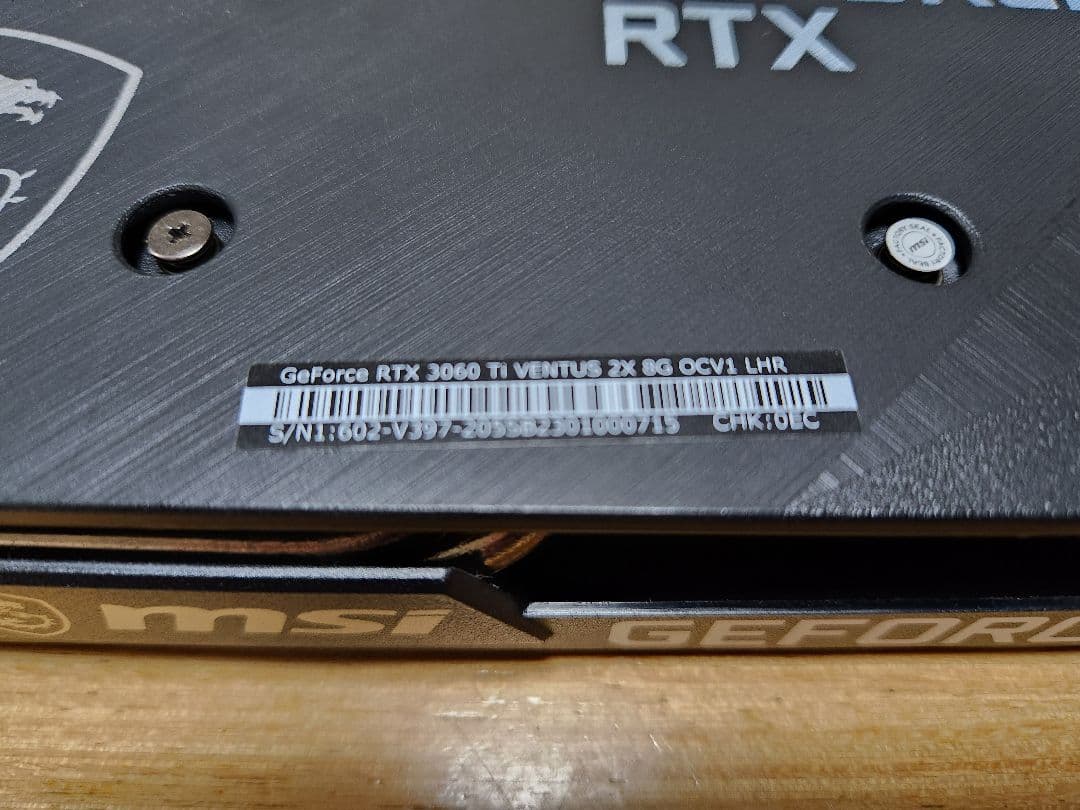 ジャンク品 MSI GeForce RTX 3060 Ti