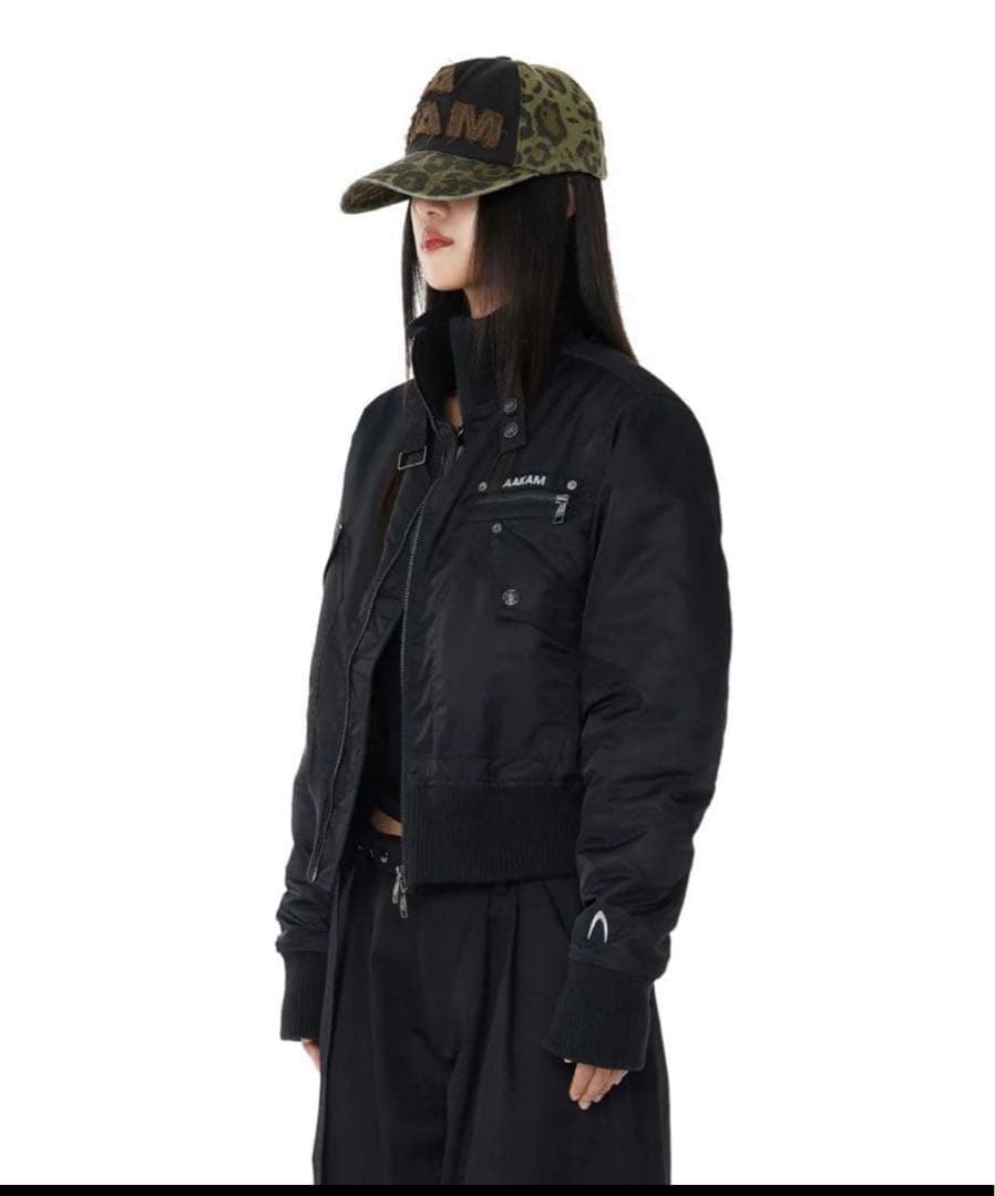 ジャケット・アウター AAKAM High-Neck Bomber Jacket (Black) 2