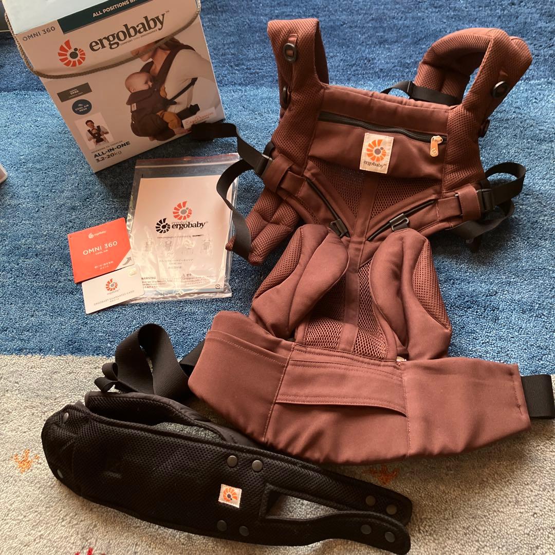 【美品】エルゴベビー 抱っこ紐 OMNI 360 ダークブラウン　クールエア