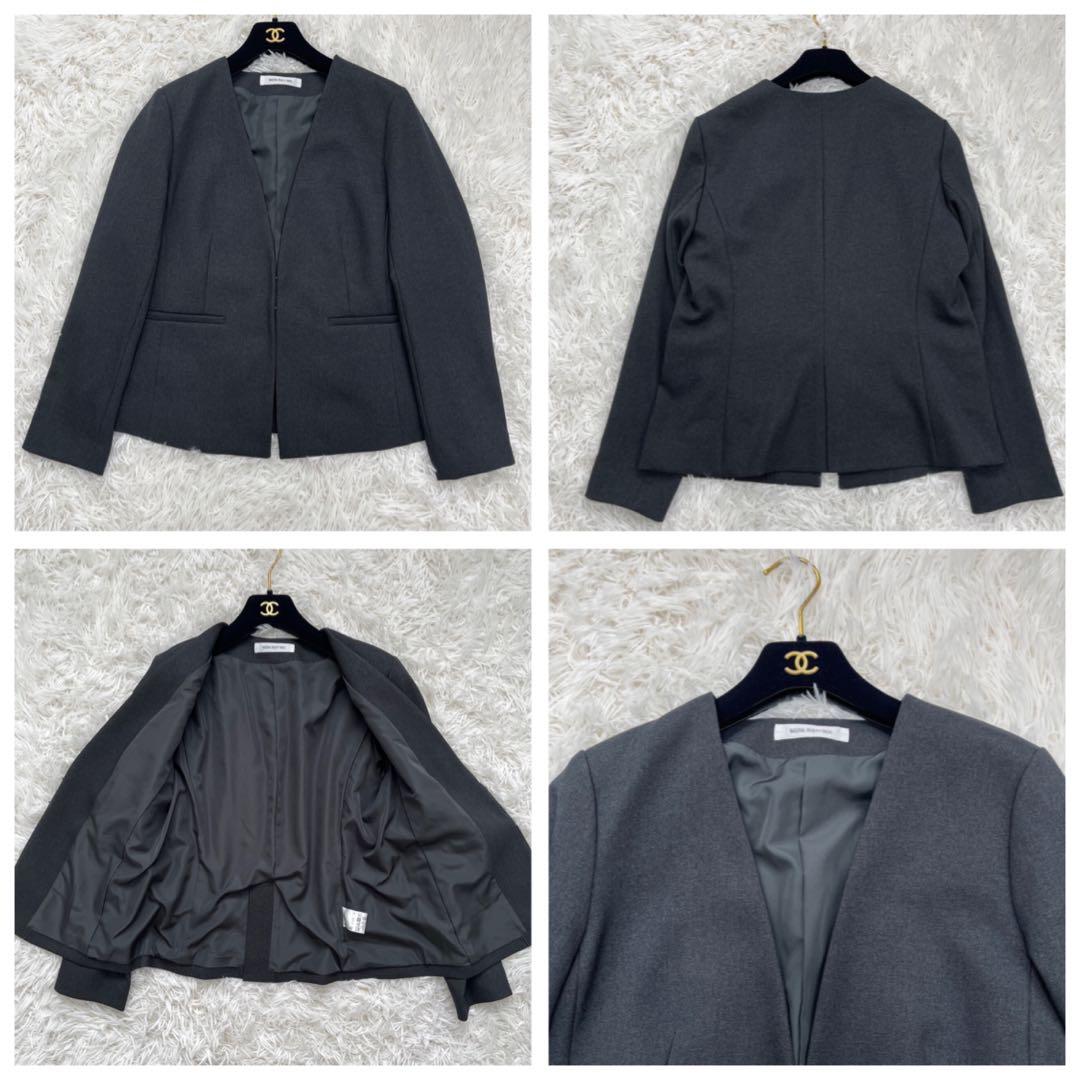 極美品✨ナチュラルビューティーベーシック セットアップ スーツ ノーカラー L