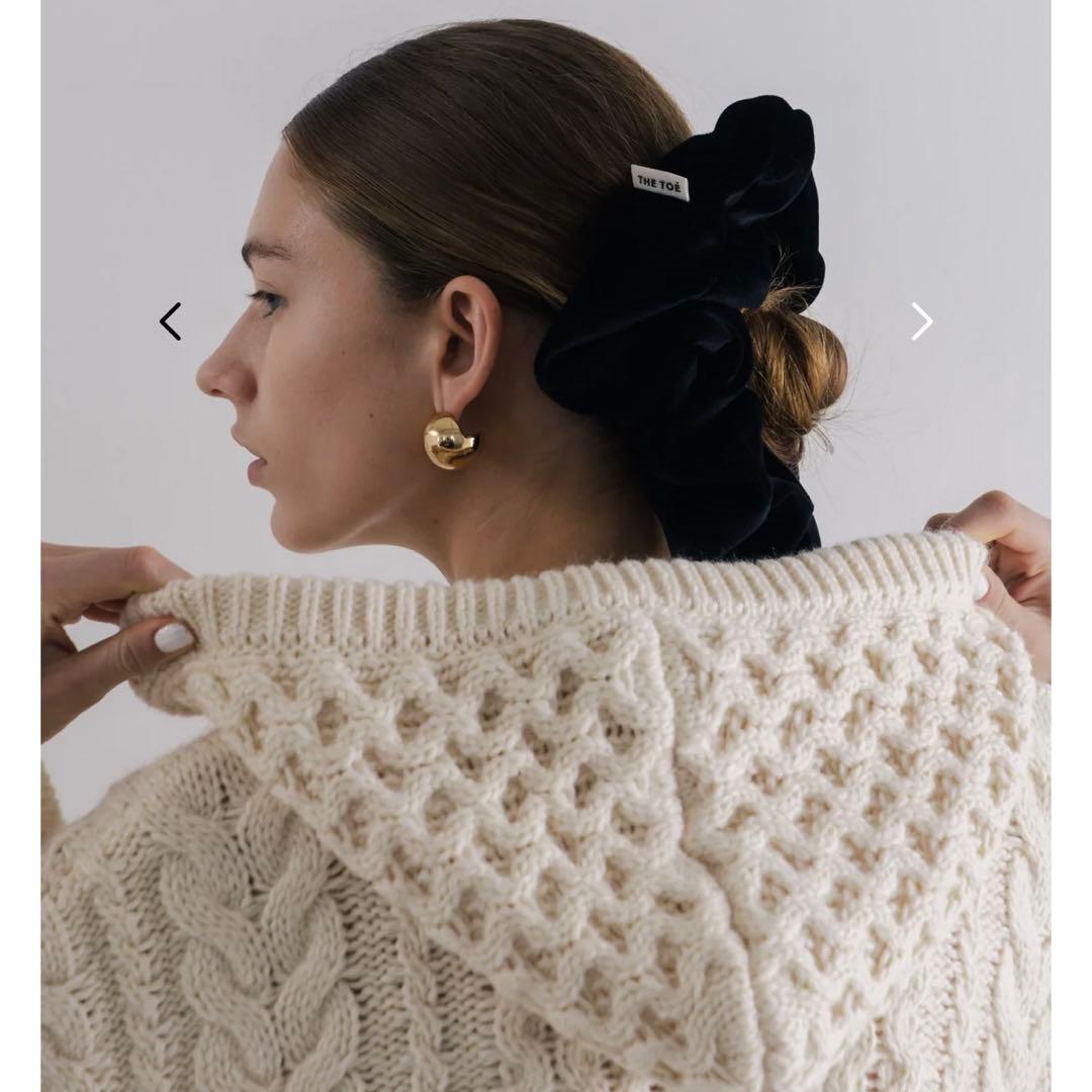 現行品♡THE TOE ケーブルニット フード パーカー ワッフル ウール 厚手