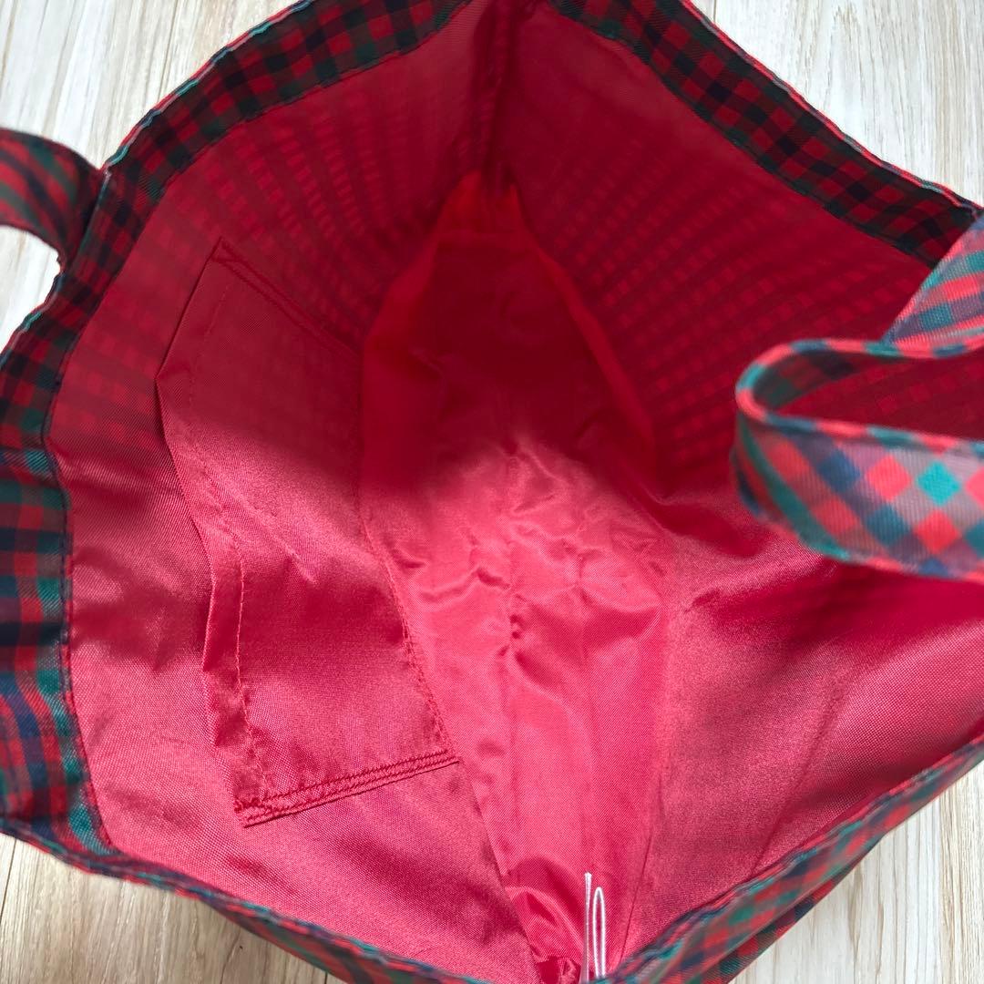 ファミリア　familiar レッスンバッグ　赤チェック