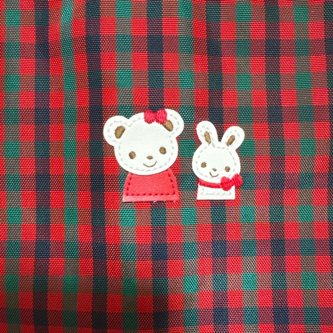 ファミリア　familiar レッスンバッグ　赤チェック