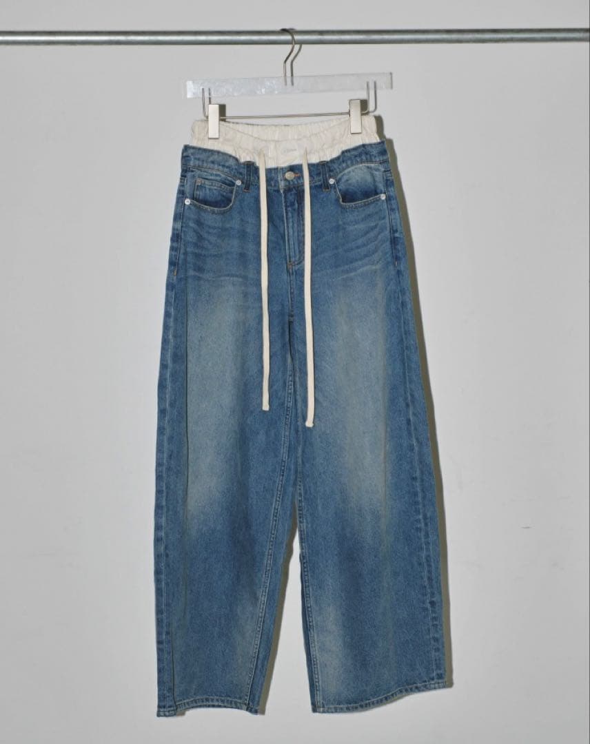【期間限定お値下げ】トゥデイフル レイヤード ワイドデニム パンツ サイズ26