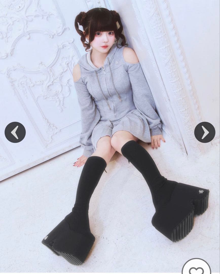 michellMacaron 厚底ストレッチロングブーツXS